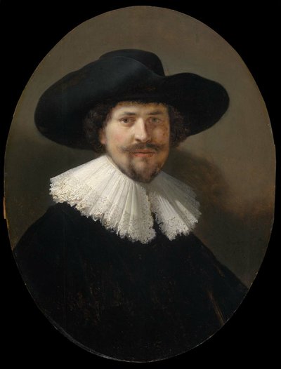 Portrait of a Man in a Broad-Brimmed Hat by Rembrandt van Rijn